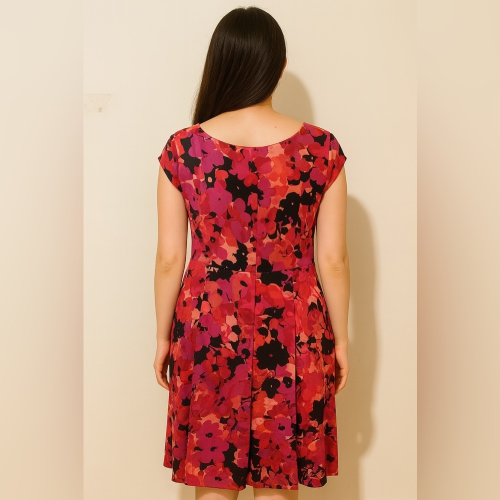 London Times Pink Flutter Sleeve Sundress - Picture 3 of 3